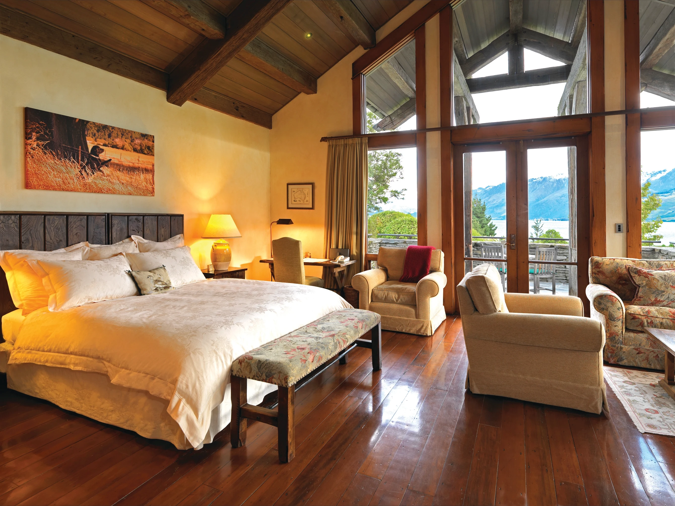 NZ - Blanket Bay Lodge - Suite bedroom.webp