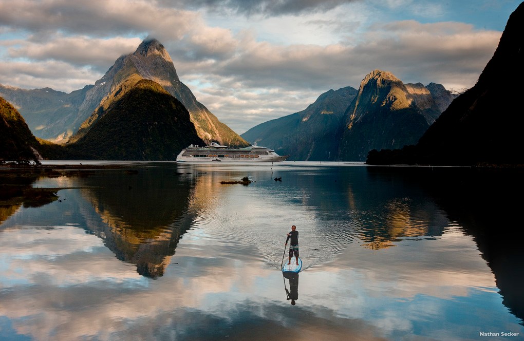 NZ- Fjordland - Paddleboarder in Milford Sound.jpg