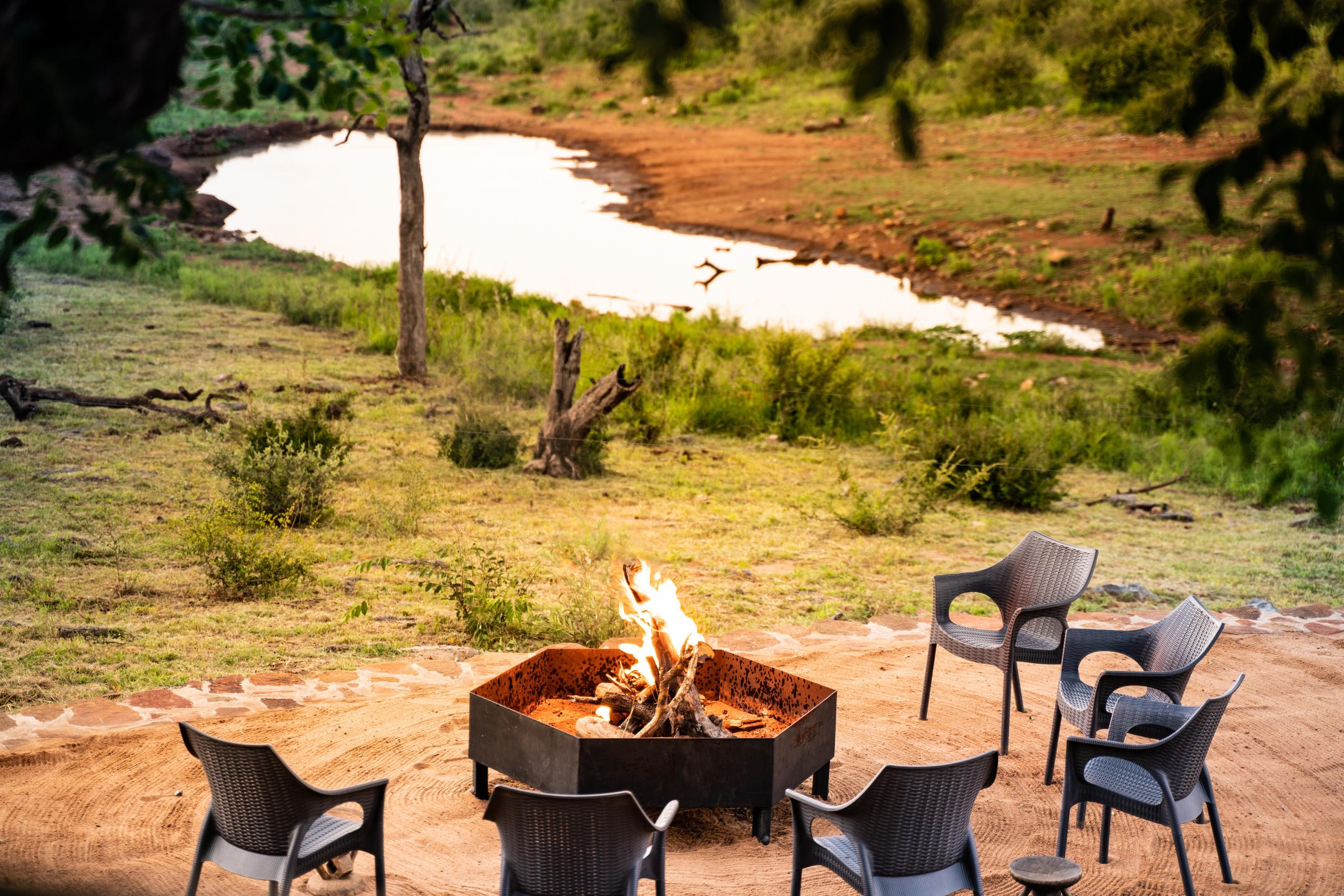 ZA-The Royal Madikwe-Sand Boma overlooking the Waterhole.jpg