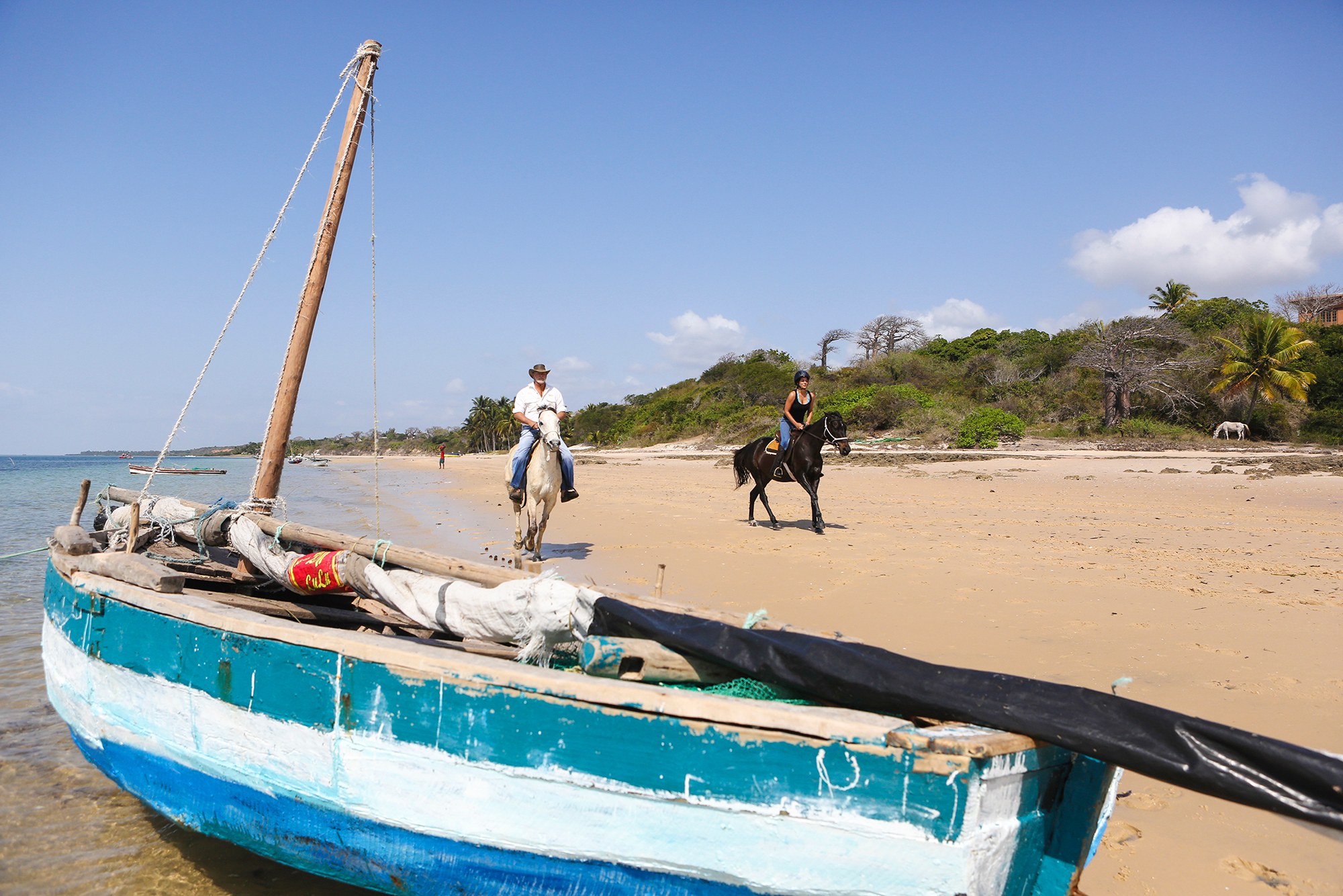 MZ - Santorini - Boat on beach and horses.jpg